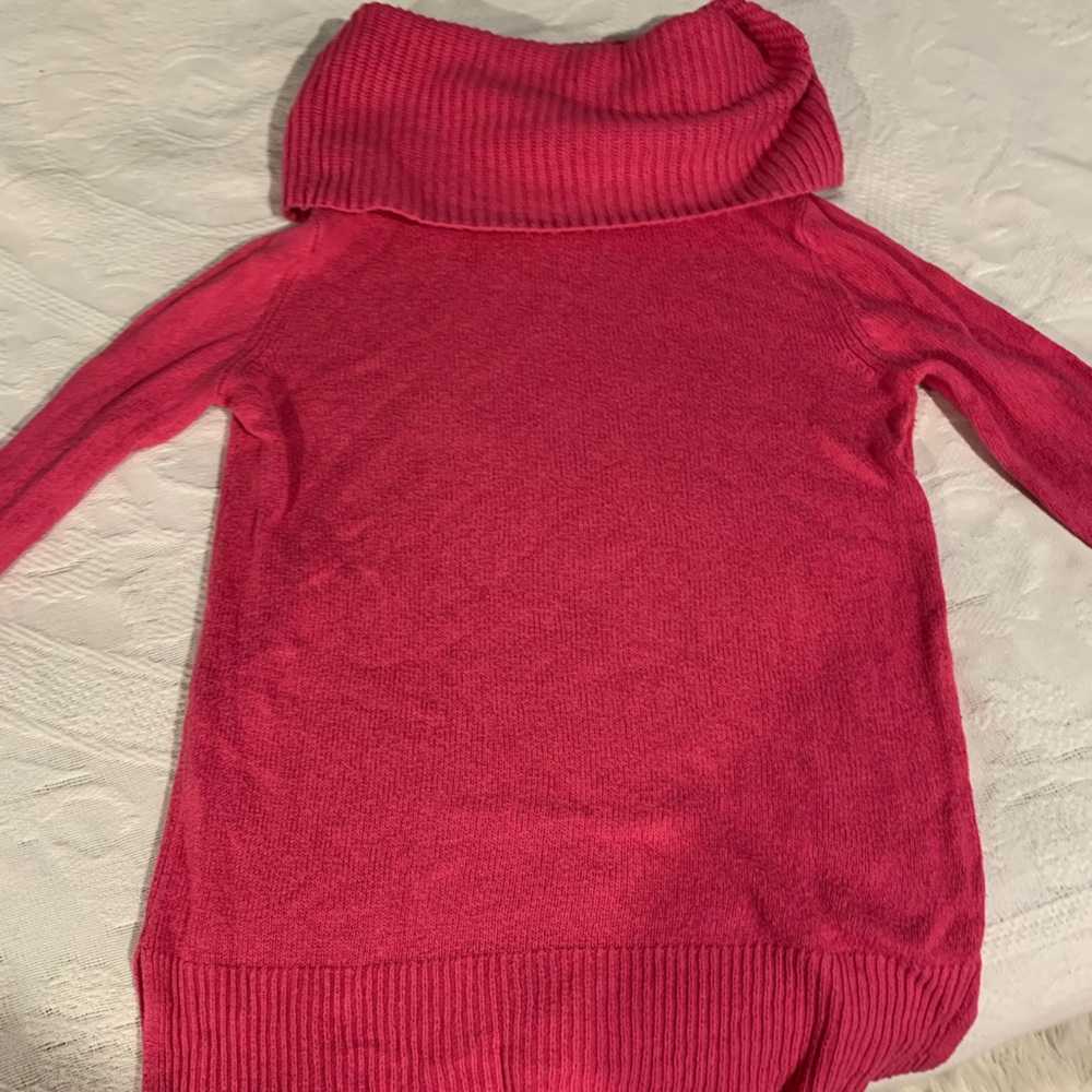 Ann Taylor Pink Long Sleeve Cowl Neck sweater - Picture 4 of 5